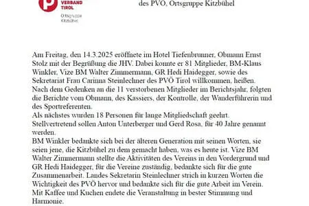Jahreshauptversammlung - OG Kitzbühel 14.3.25 Bild 1